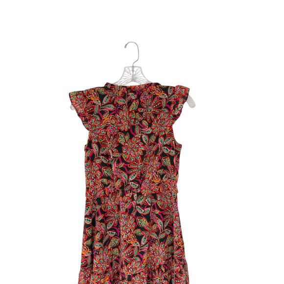 J.Crew Dress Prink Green Dainty V-Neck Ruffle Broomstick Short Sleeve Size 0 - Picture 7 of 14